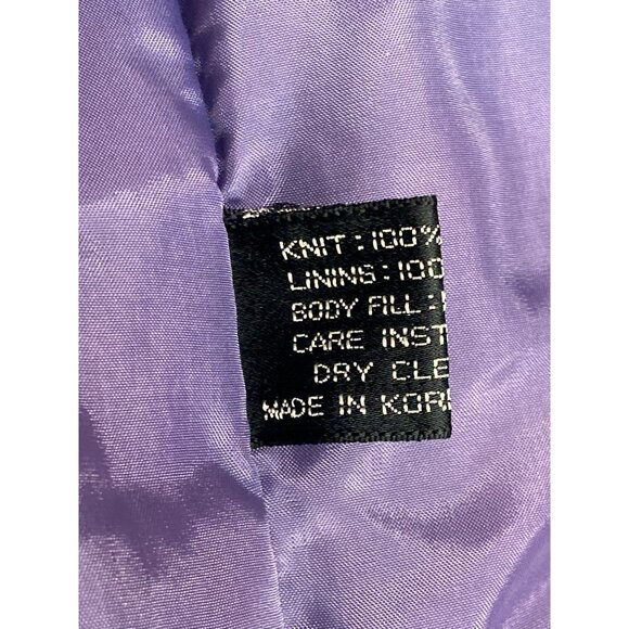 Vintage 70's Retro Knit Jacket Puff Sleeves Mock Neck Scoop Teal Blue Large - Picture 7 of 8